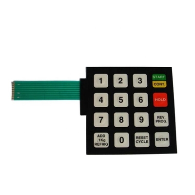 IP65-Schutzniveau LED-Membran-Tastatur mit 2,54 mm Tonhöhe und weißer LED-Farbe