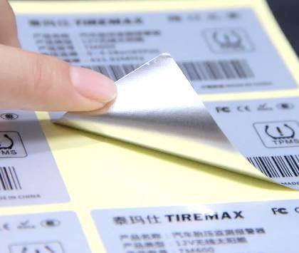 Ein guter Preis. Silver Sticker Label with Temperature Resistance Up To 80°C, Permanent Or Removable Adhesive for Smooth Surfaces online